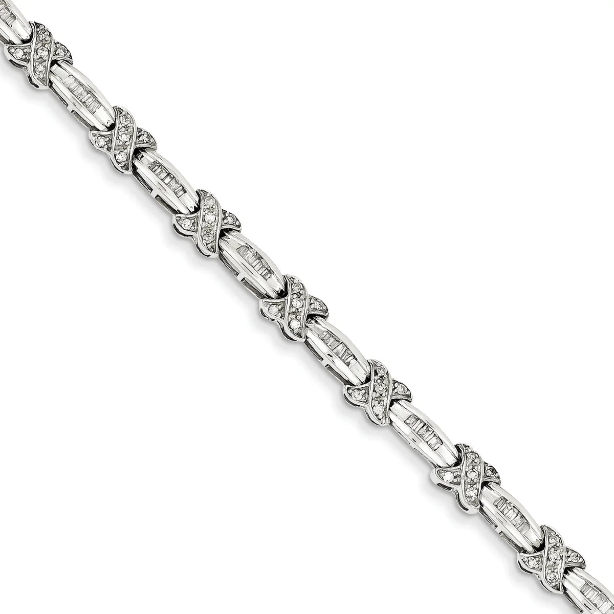 Bracelet. White Gold X Diamond 0.98ct 14k Carat Wt-