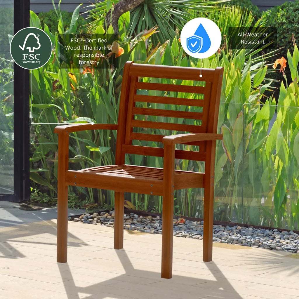 Capacity: Eucalyptus Patio Set, 8 Rectangular Amazonia Extendable 9-Piece Seating Brooks Dining