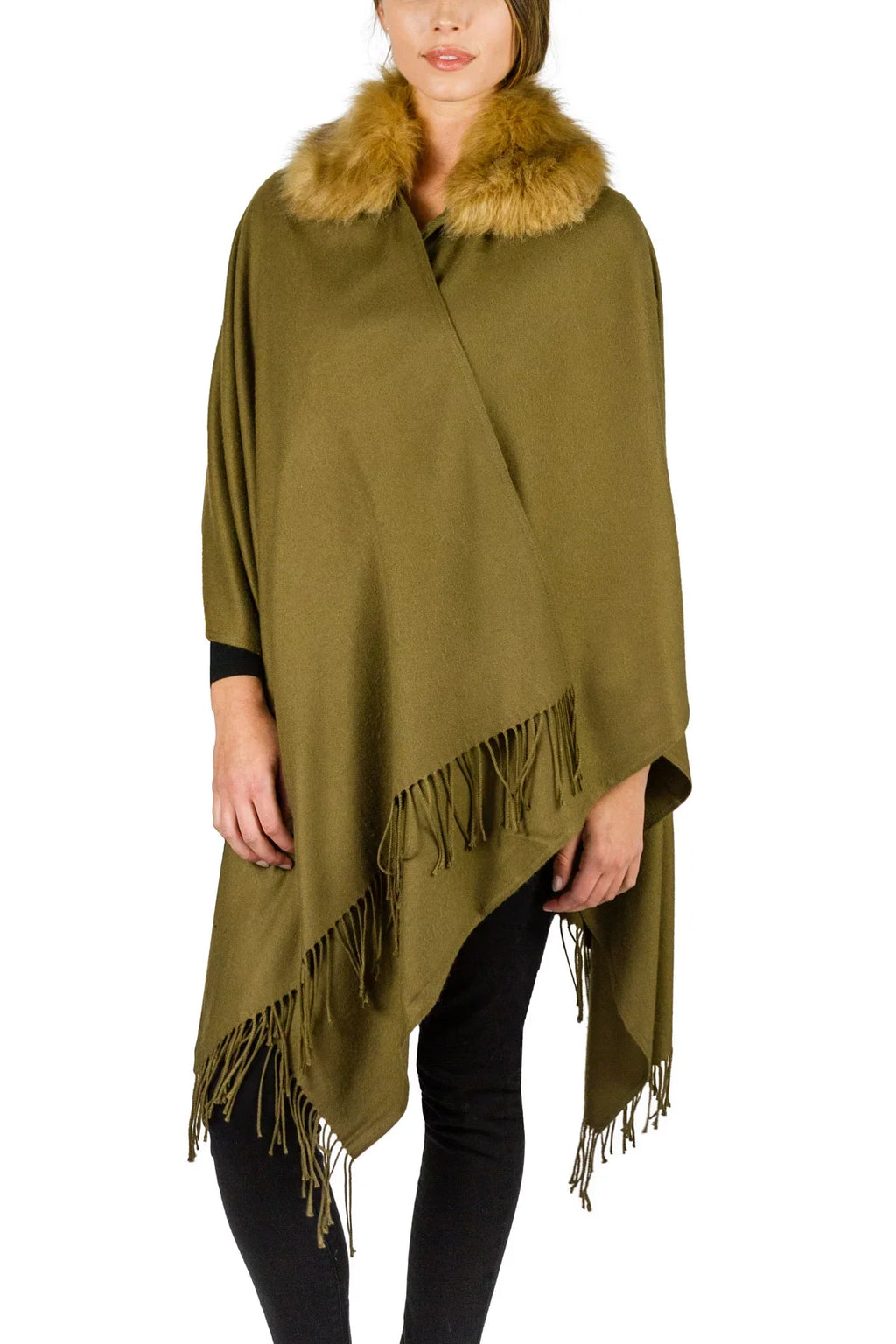 Fur with Soft Faux Wrap Collar So Adrienne Women's Vittadini
