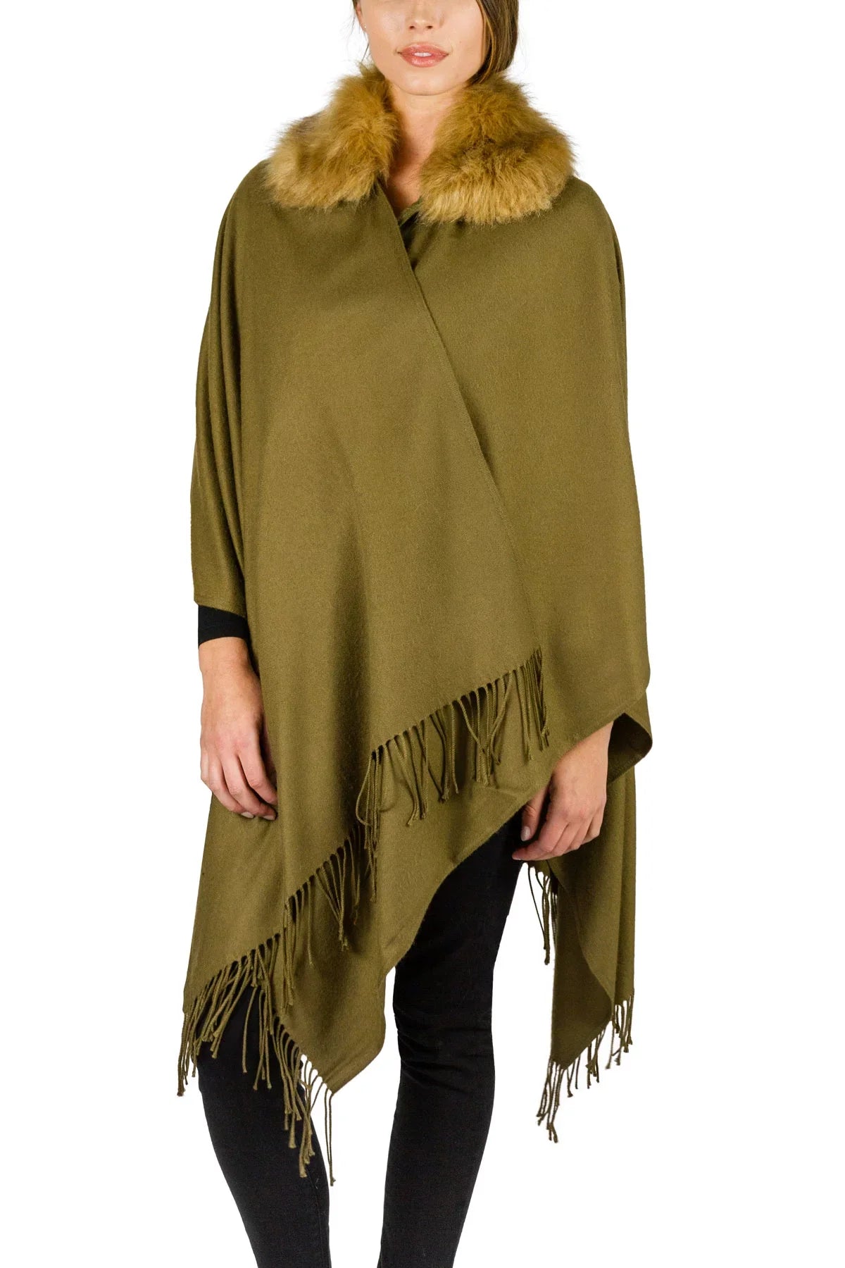Fur with Soft Faux Wrap Collar So Adrienne Women's Vittadini