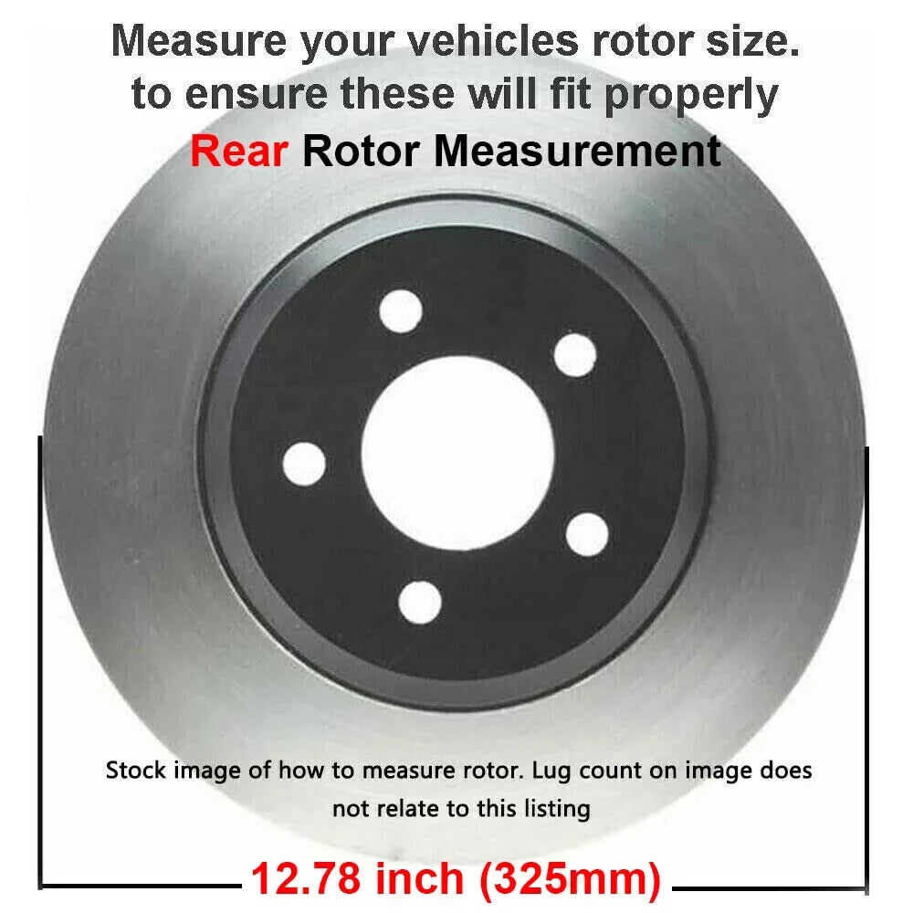 Slotted Ceramic 12'' Brake and Drilled 12.78'' Pads: Rear Rotors Detroit Sierra Astro Brakes Kit Brake Front Replacement Chevy - Silverado Tahoe Safari Axle Yukon 1500 for GMC Rotors Disc