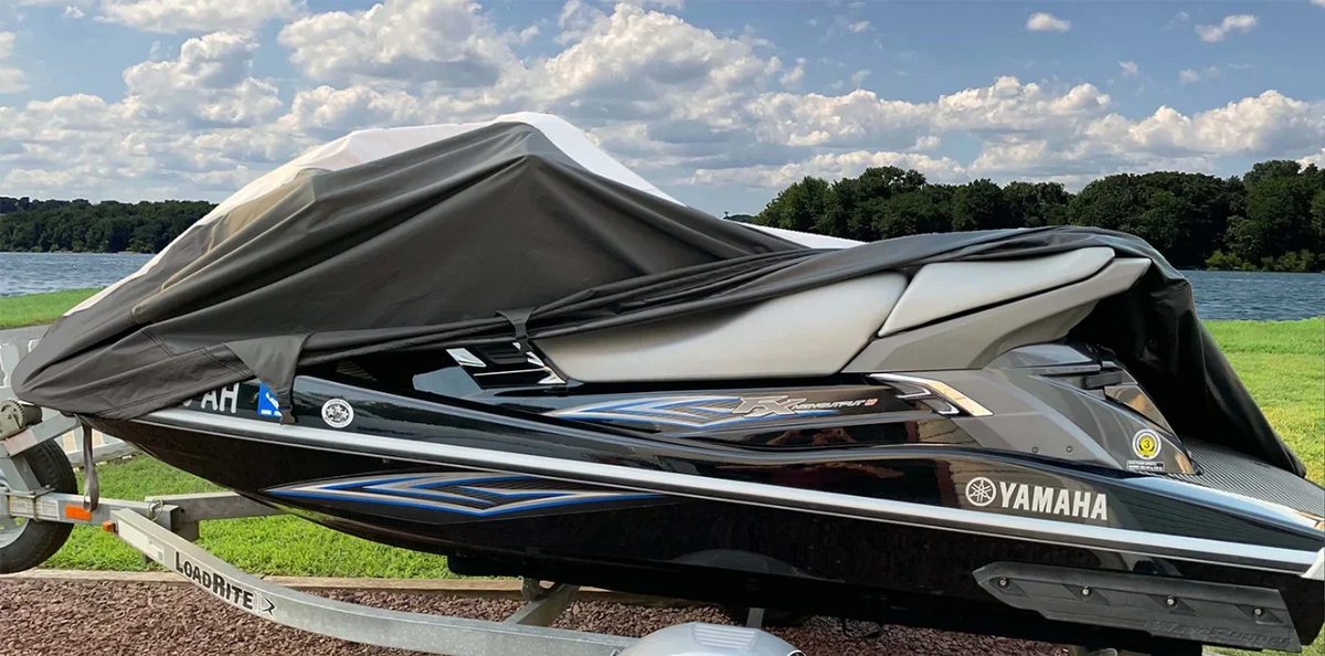 LINE for Cover THE Black/Grey Yamaha VX110 Compatible 2005-2008 Jet OF TOP JETSKI PWC SUPER Ski HEAVY-DUTY Cover
