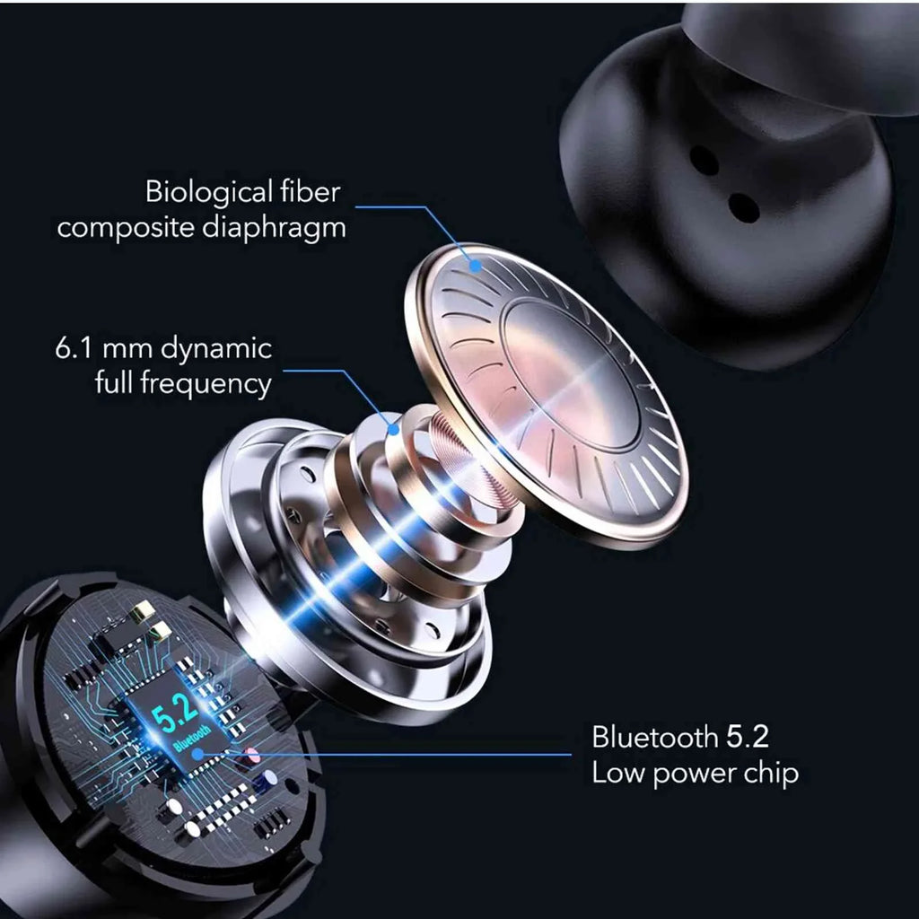 IPX5 liquid Resistance, Earbuds Bluetooth Bluetooth Black, Case, 5.2 UrbanX Charging (HD) + with Connect, Tab Wireless Balanced, Connection, True M8 Compatible Bass Boost Dual