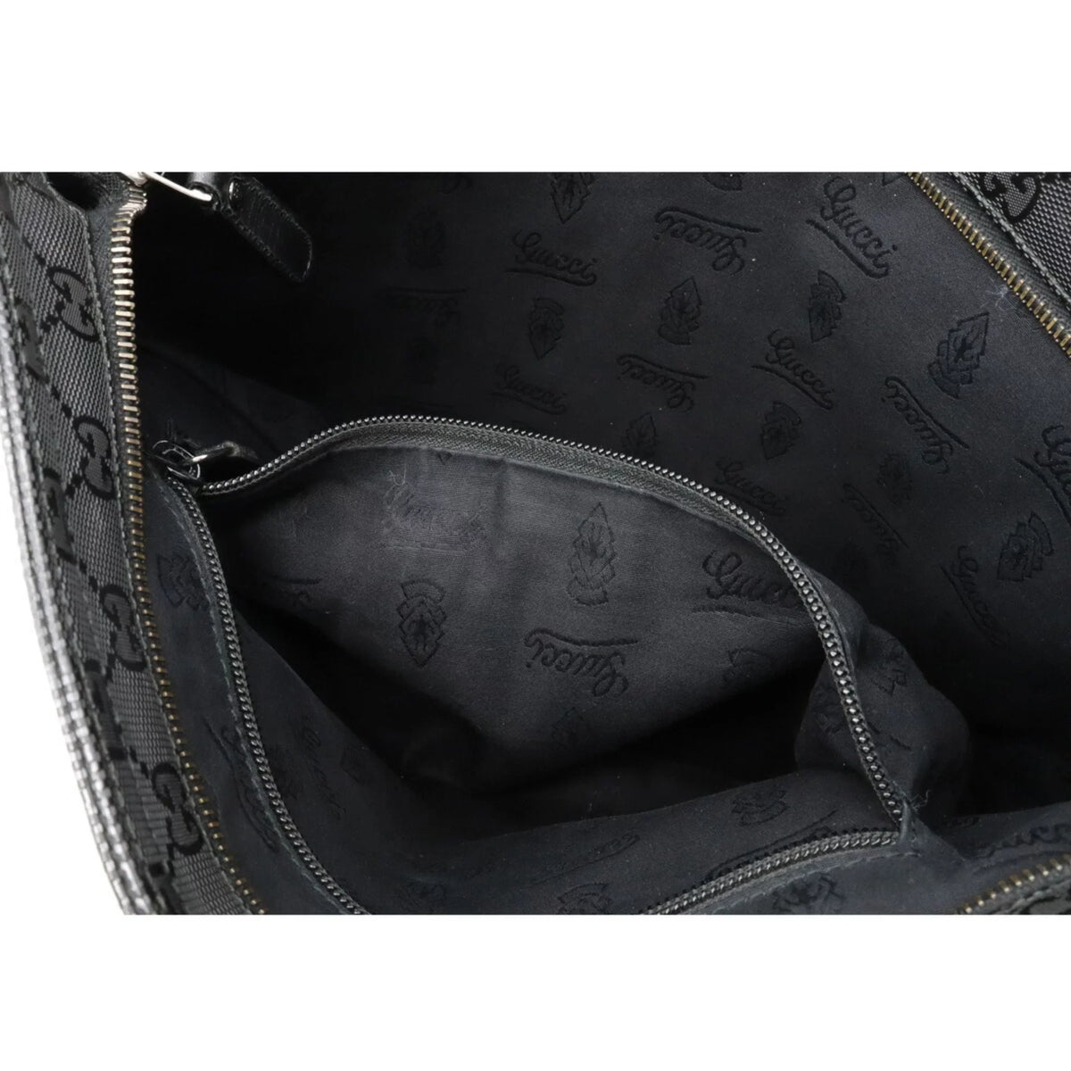 Imprime Shoulder Pre-Owned PVC GG Crossbody 201446 Leather (Good) Black Bag