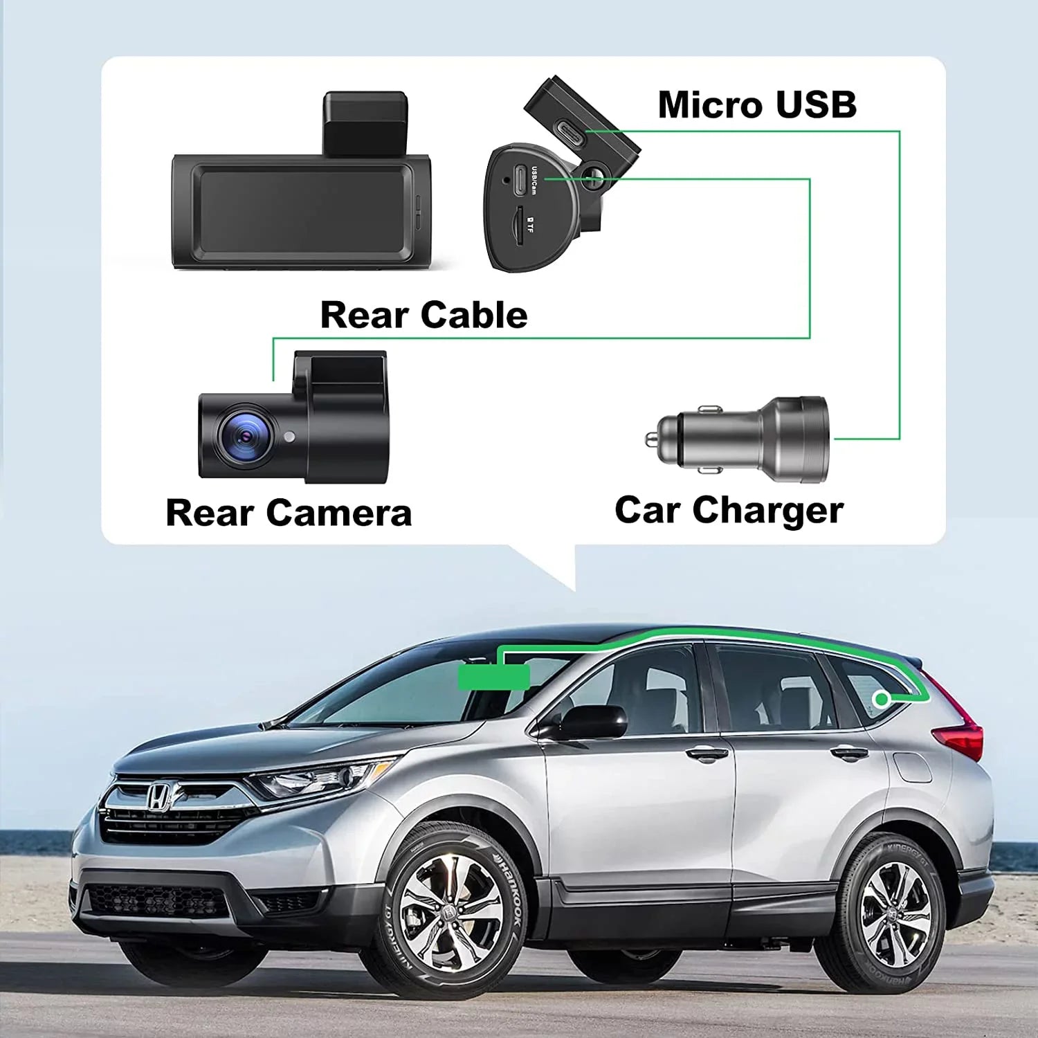 Built-in Record Dash Dash Vision, Dual Dash 2.5K+1080P Super Yeecore G-Sensor, and Portable Dam, Rear, App Magnetic Mount, WiFi Camera GPS, for D32 Mode, Night Front Cam Control, Parking Cars Accident