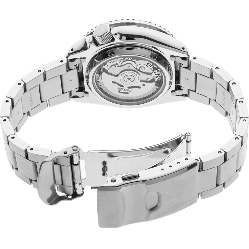 Green Men's Watch 5 Steel Date Seiko Automatic SRPD61 Stainless Day Dial Sports