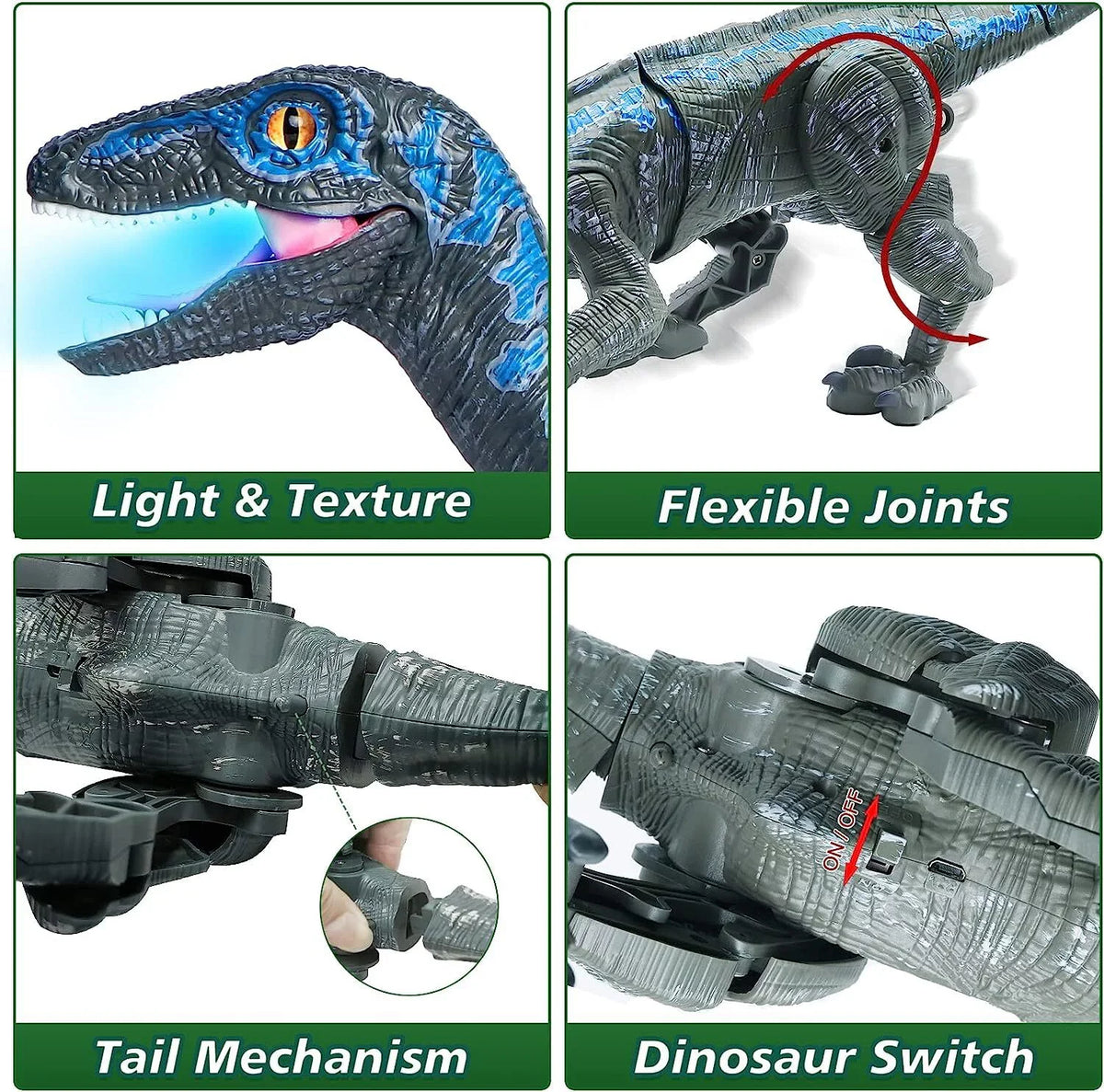 Robot JBee Walking for Gifts Toy Remote with RC Lights Old and Sounds Ctrl Boys T-Rex - Girls Control Dinosaur Blue Toys 8-12 Years Age for 5-7, Boys 3-5, Kids Dinosaur