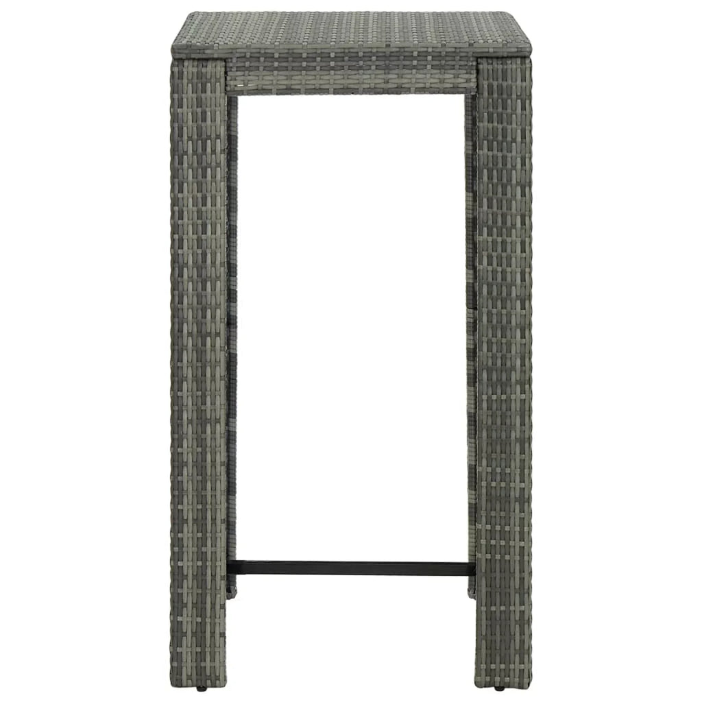 Table Gray Poly Andoer 23.8"x23.8"x43.5" Rattan Bar Garden