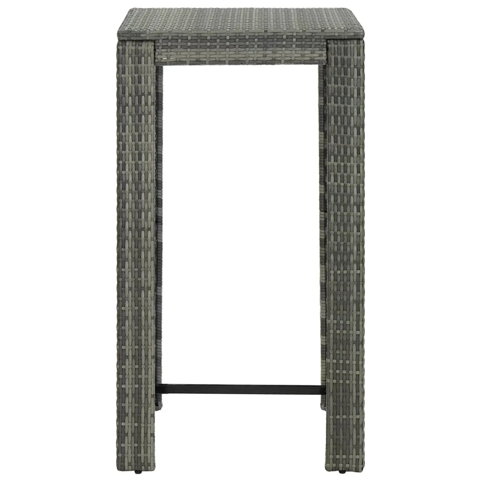 Table Gray Poly Andoer 23.8"x23.8"x43.5" Rattan Bar Garden