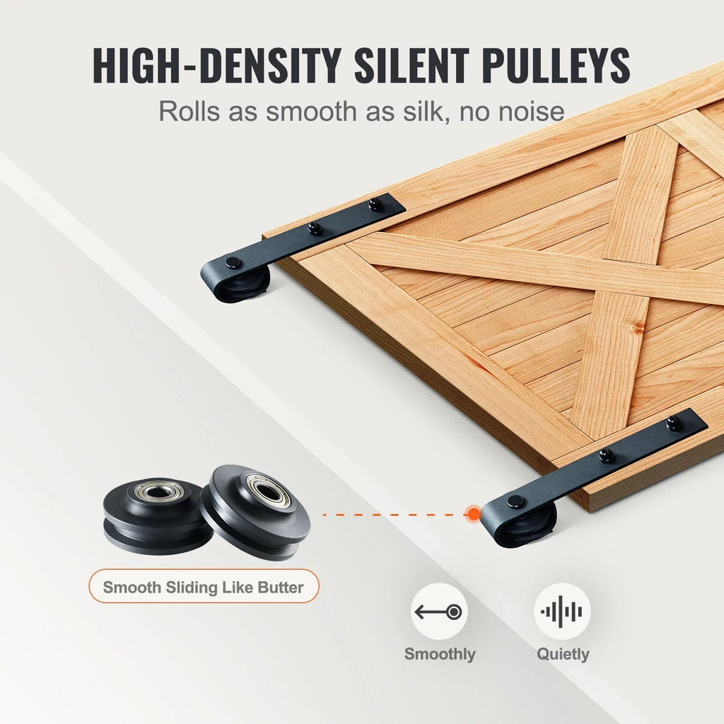 Barn Kit Sliding 8FT for BENTISM J Closet Door Hanger Track Hardware Single Door