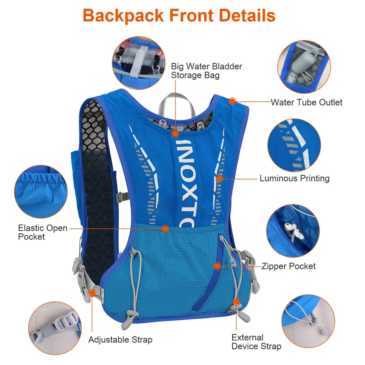 2.4L Backpack, Vest Runing Trail Pack Cycling Vest Bag Bladder liquid iMounTEK Running Running Hydration Marathon Hydration for with liquid Grey Hiking Race