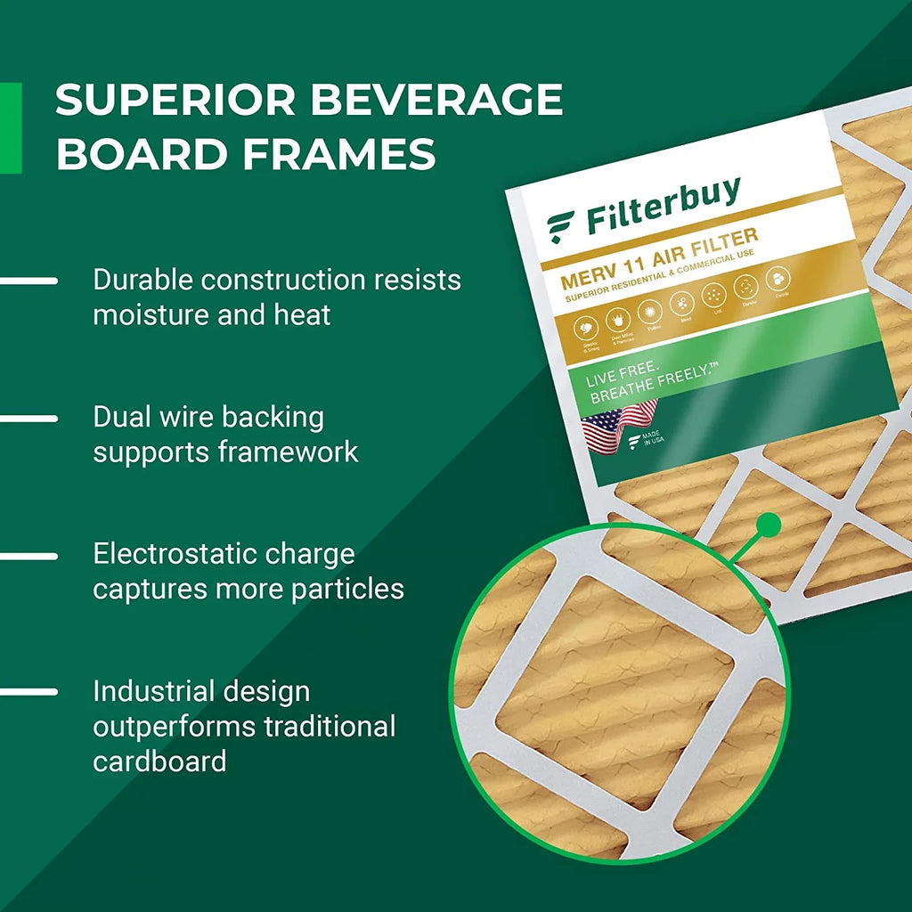 HVAC Filters Filterbuy MERV 11 Air 18x24x1 (4-Pack) Pleated Furnace AC