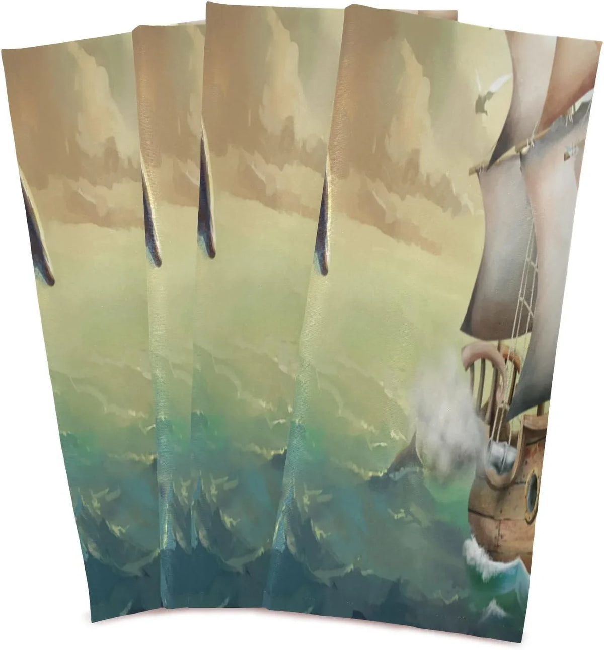 Loop, Towel Drying Kitchen Dolphins for Cloth with Absorbent Towels Set Sailboat and Cleaning Summer 18"x28"Lint-Free Hanging of Jumping Ocean Wiping Kitchen 6 Dish Tea