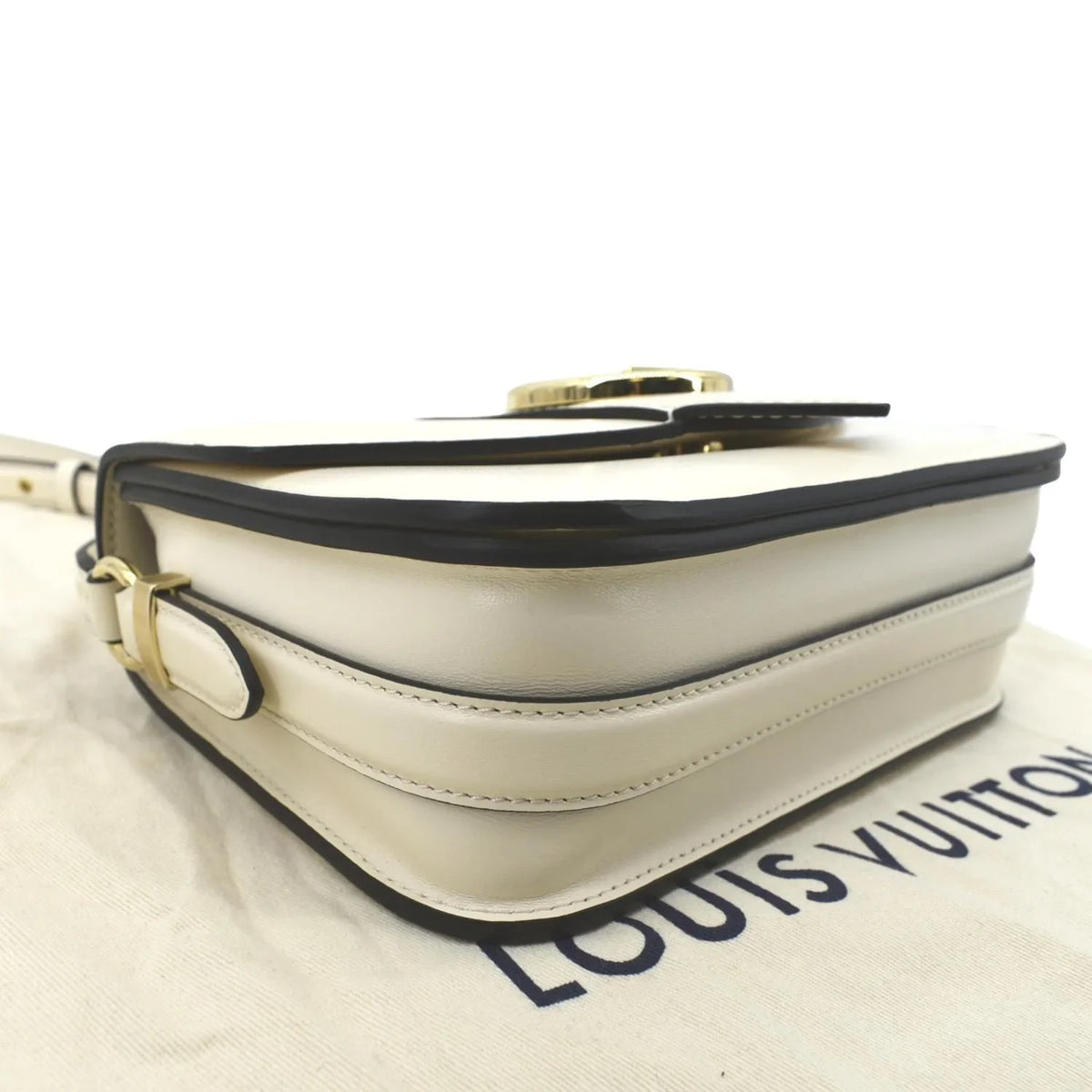 Pont Shoulder 9 Creme Calfskin Pre-owned Bag Leather