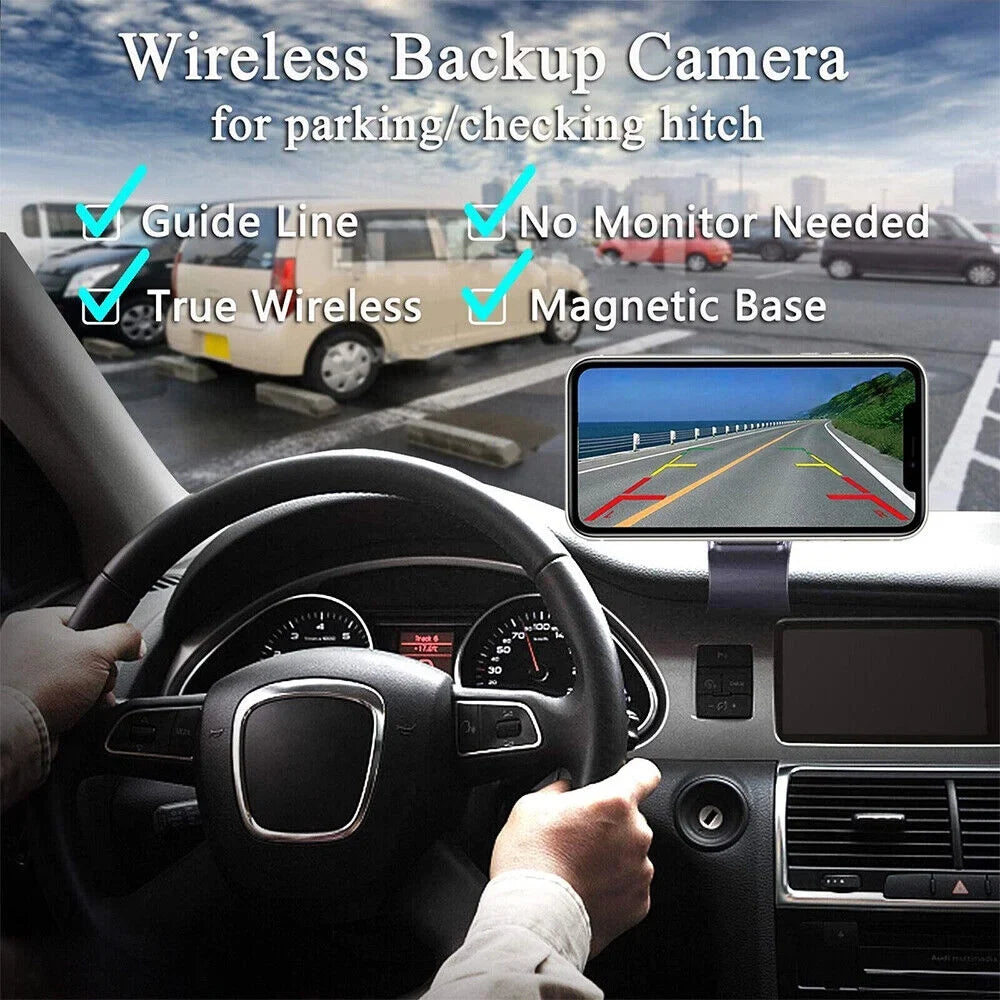 Magnetic Wireless Battery Backup 9600mAh Onemayship Front/Rear Camera View WiFi Camera,