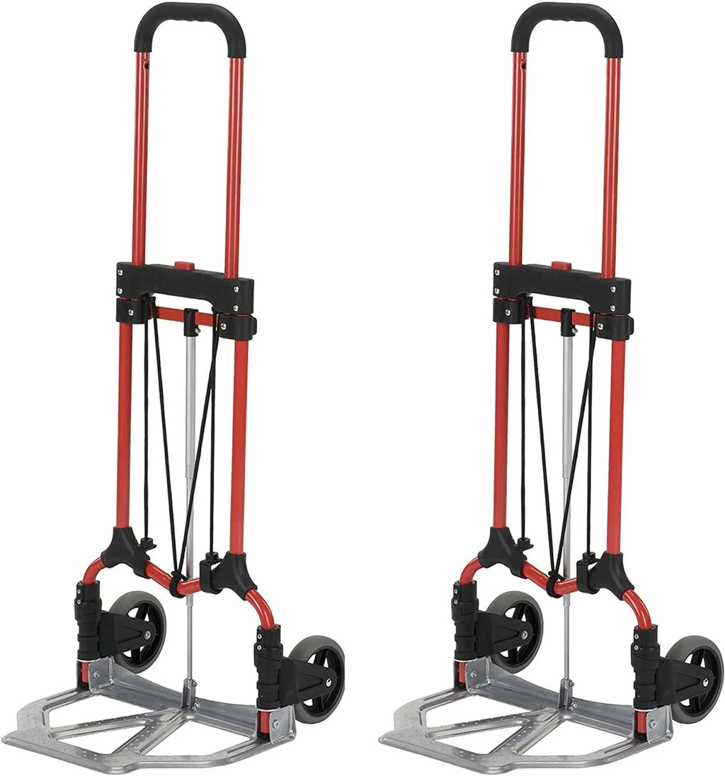 W/Telescoping Truck Steel Cart (4 160Lb Hand Personal Handle, Luggage Pack) Silver/Black MCI Capacity Folding