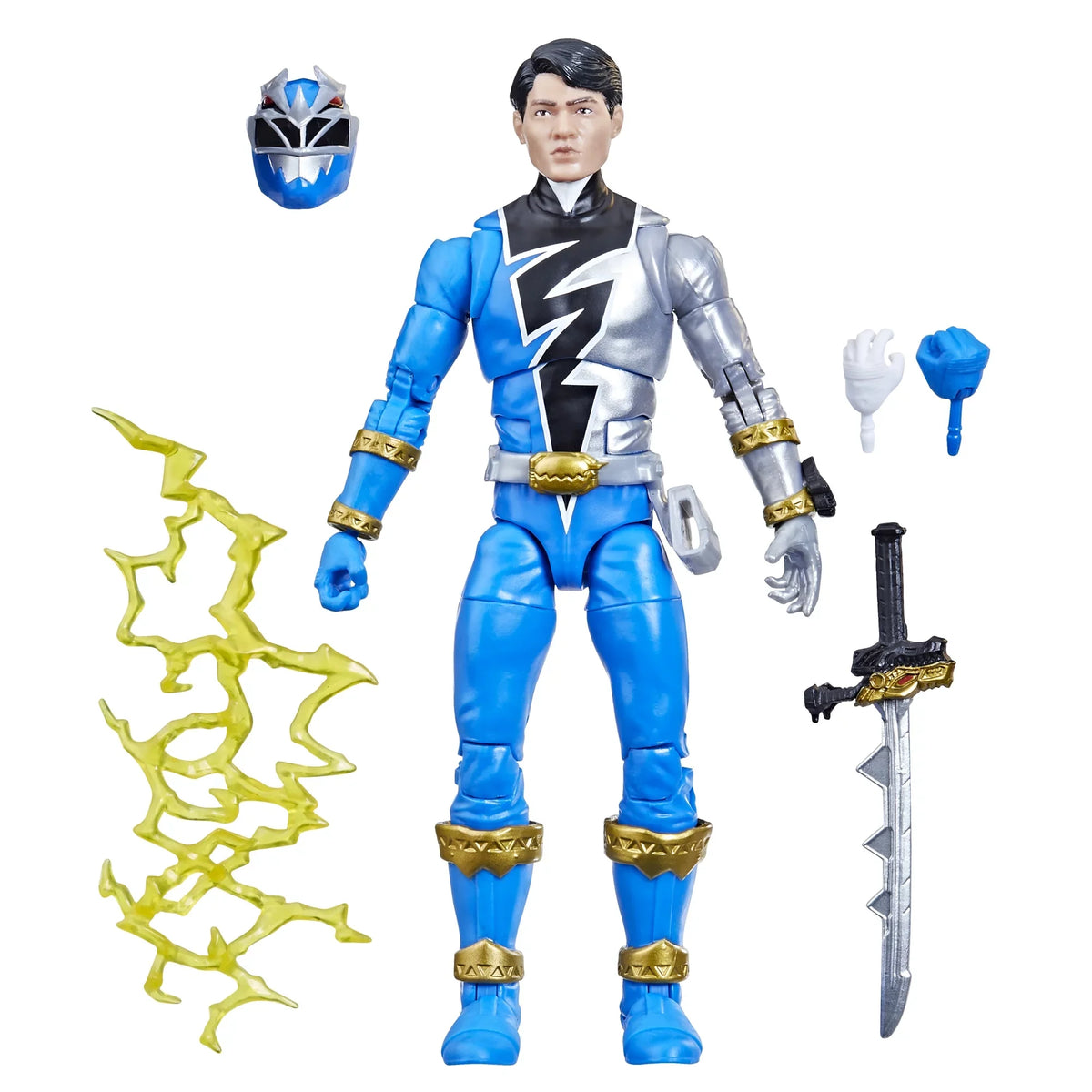Power Dino Lightning with Toy Blue Collectible Action Rangers 6-inch Collection Premium Figure Fury Ranger Accessories