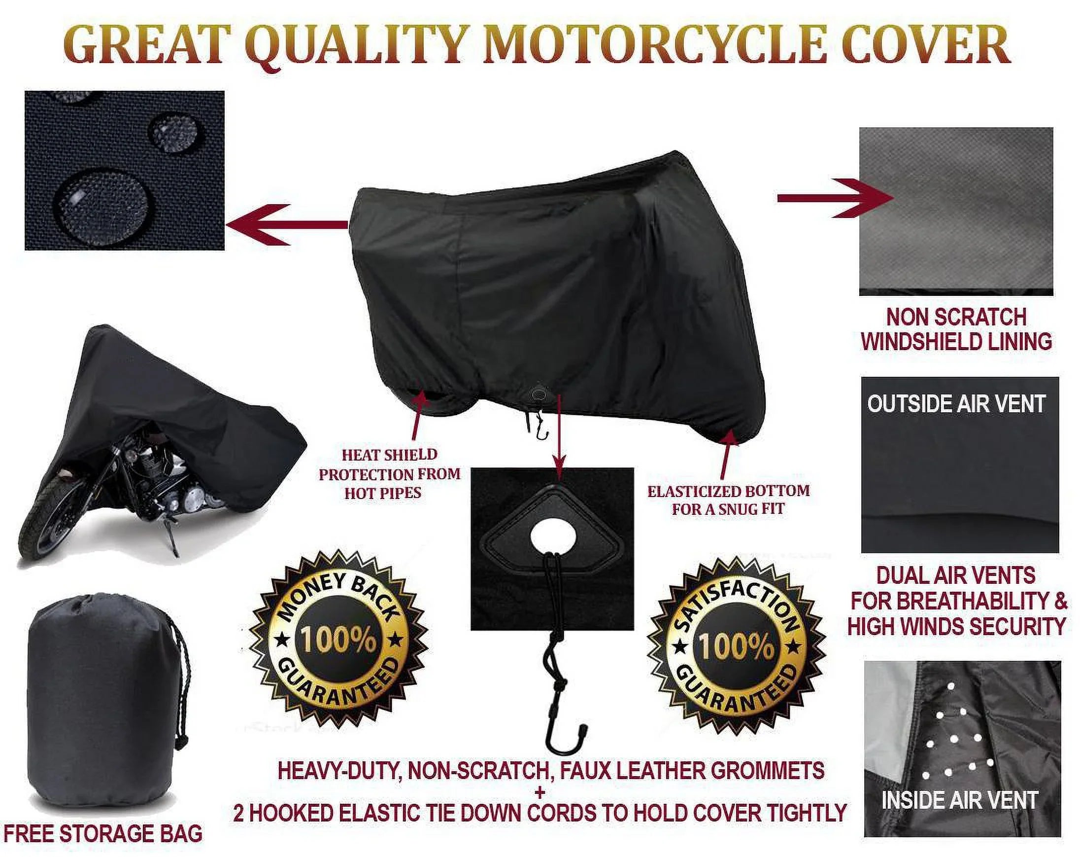 Protection Portable BIKE STRONG and PROTECTIVE TARP. MOTORCYCLE Suzuki R1000. SUPER GSX UV COVER Compatible Breathable HEAVY-DUTY Vehicle for BIKE CHOPPER