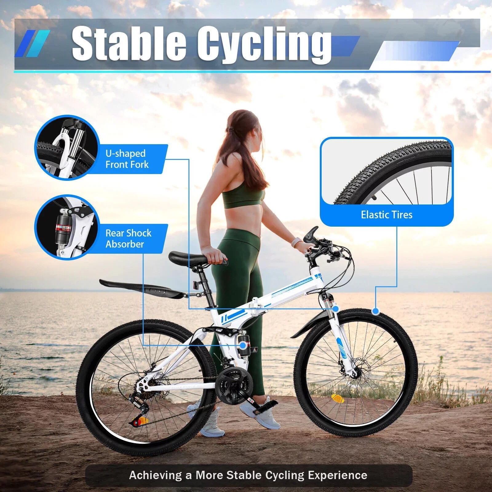 Brake SHZICMY Bikes Dual Men Disc Bicycle 21 26" Folding Mountain Speed School Bike MTB