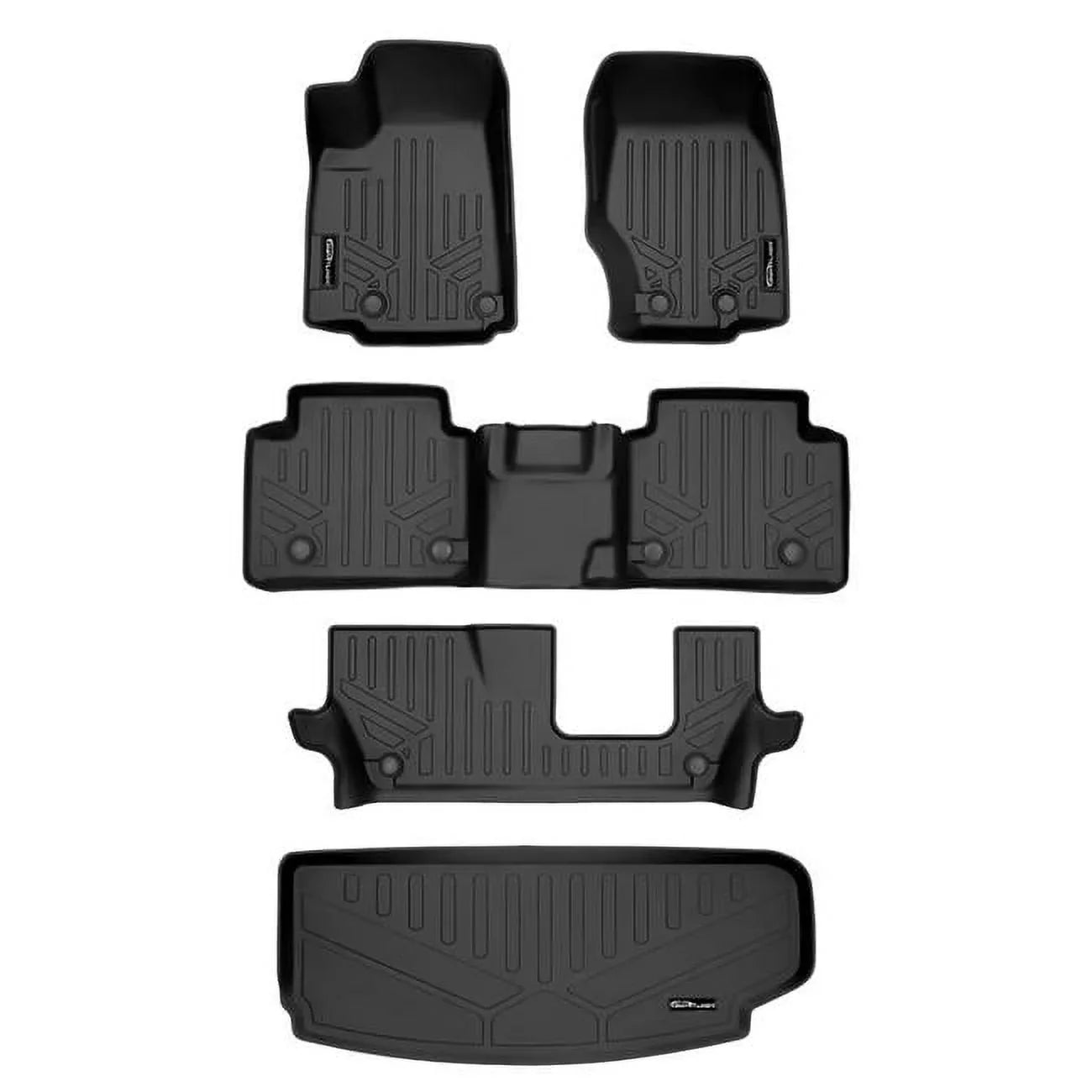 Smartliner for Mat Fit Jeep SA0568-B0568-C0568-E0568 & Liner Liner Row Behind 3 Cargo the Cherokee Set 3rd Custom 2021-2023 climate Floor Black Row Grand Black L, All