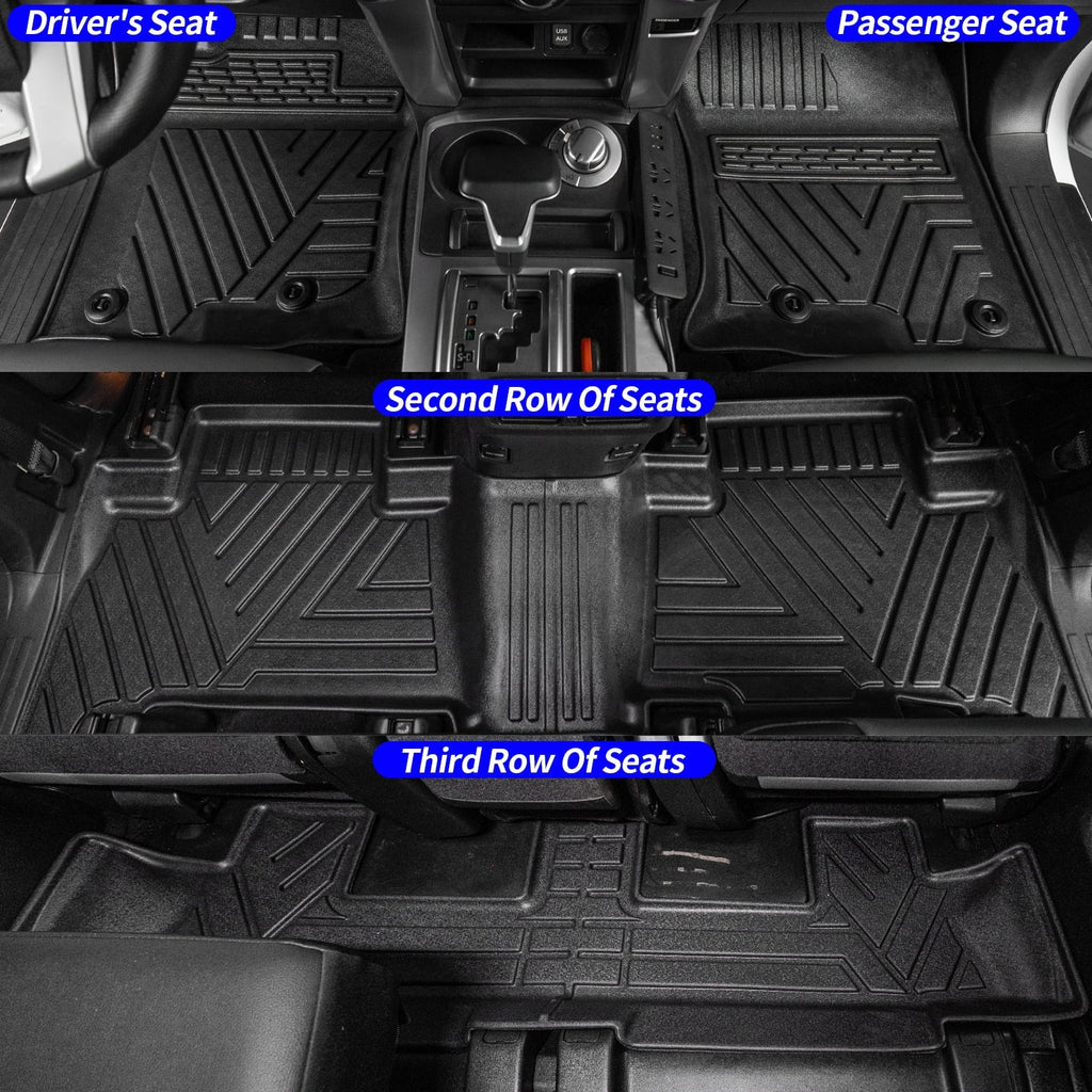Row Mats+Trunk Trunk Liner Cargo Mats) 4Runner 7 Seats Backrest (3rd Toyota 2013-2023 Mat+Floor Fit Mat