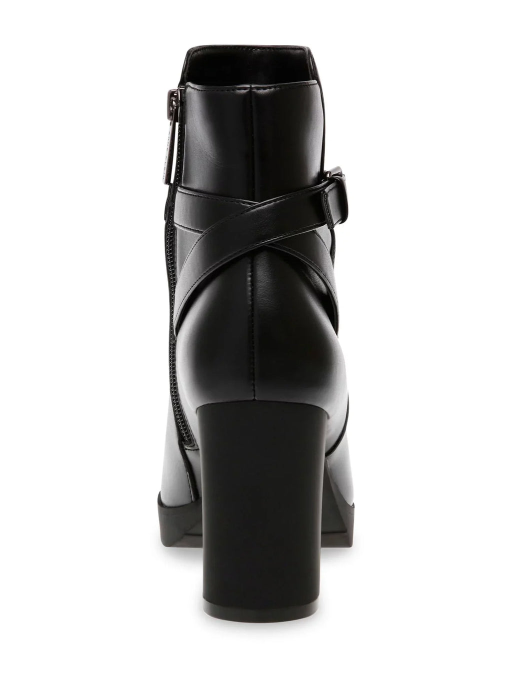 Cushioned ANNE 10.5 Accent Buckle Booties Block Zip-Up Womens KLEIN M Round Heidi outfit Black Heel Toe