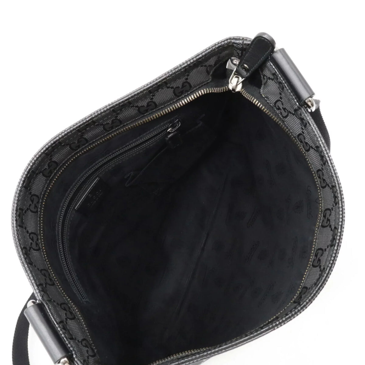 Imprime Shoulder Pre-Owned PVC GG Crossbody 201446 Leather (Good) Black Bag