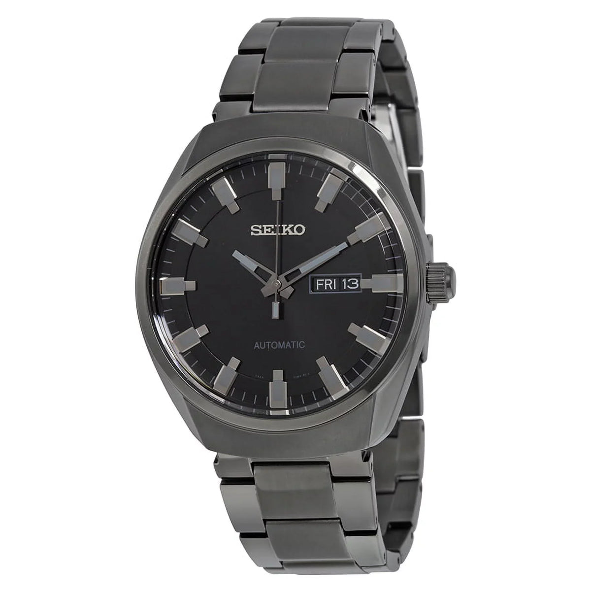 Ion-plated Recraft Black Seiko Men's Black SNKN43 Dial Automatic Watch