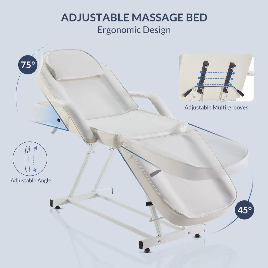 Cream Spa Adjustable Bellavie Beauty Massage Chair Facial Beauty, Tattoo Bed Table Salon