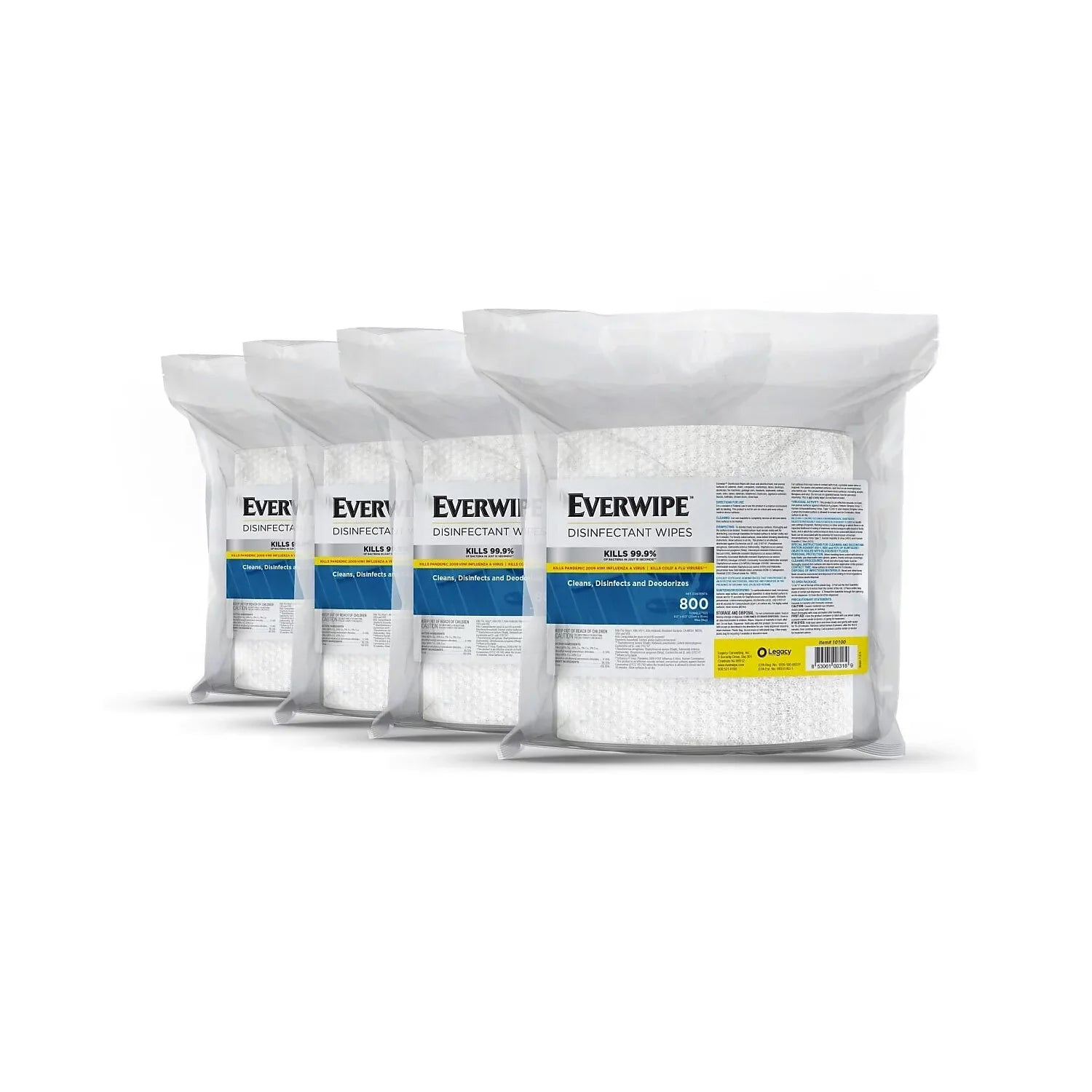 Everwipe Wipes Wipes/Container Refill Scent plus Disinfecting 4/Carton (10100) Lemon 800