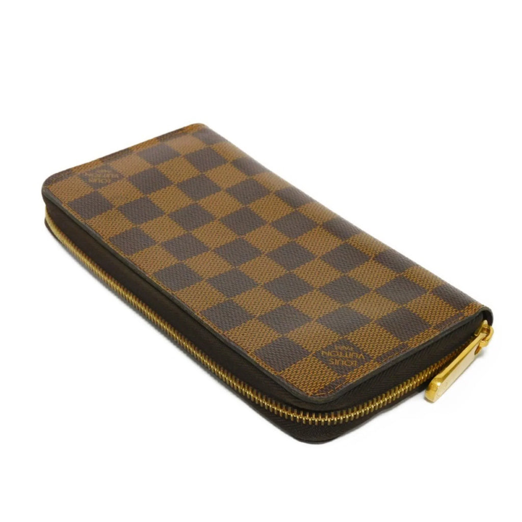 Zipper New Zippy Damier Pre-Owned (Good) Vuitton Men's Brown Pattern N41661 Wallet Ebene Checkered Long Logo Round Women's