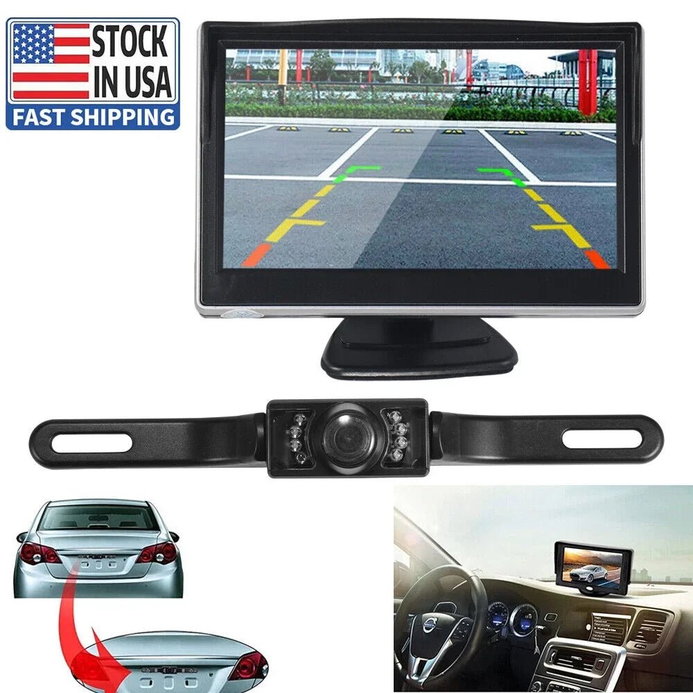 View Wireless HD Monitor Kit 5" KingFurt Camera Backup Car Night Rear Vision Waterproof