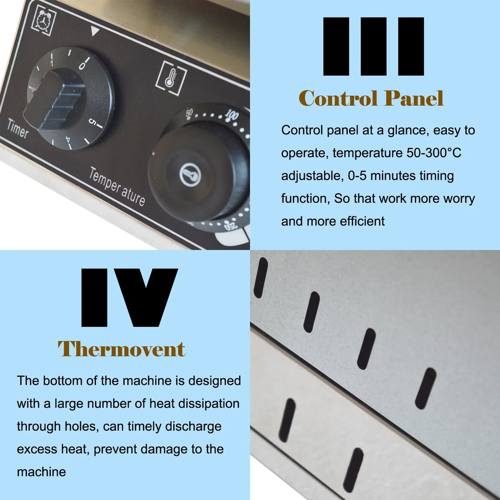 Oven Baking Six Electric Nonstick INTSUPERMAI Grid 6Pcs Scones Machine Keli Grid Waffle Commercial Machine