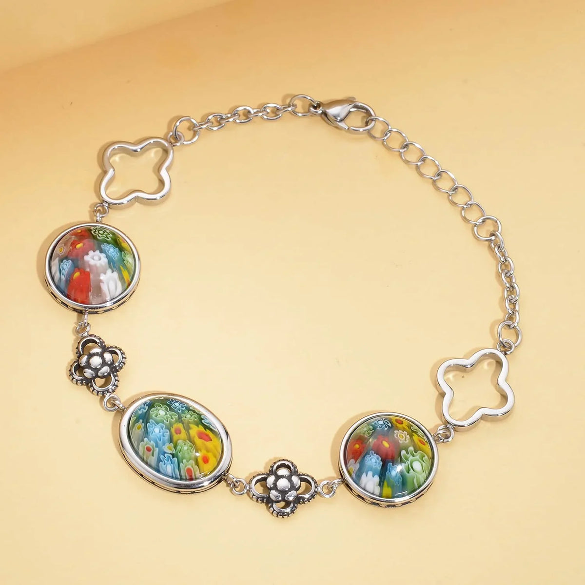 for Stainless Steel 6.75" Mothers Day LC Glass Mom Bracelet Stylish Gifts for Women Jewelry Costume dimension Oval Unique Birthday Shop Fashion