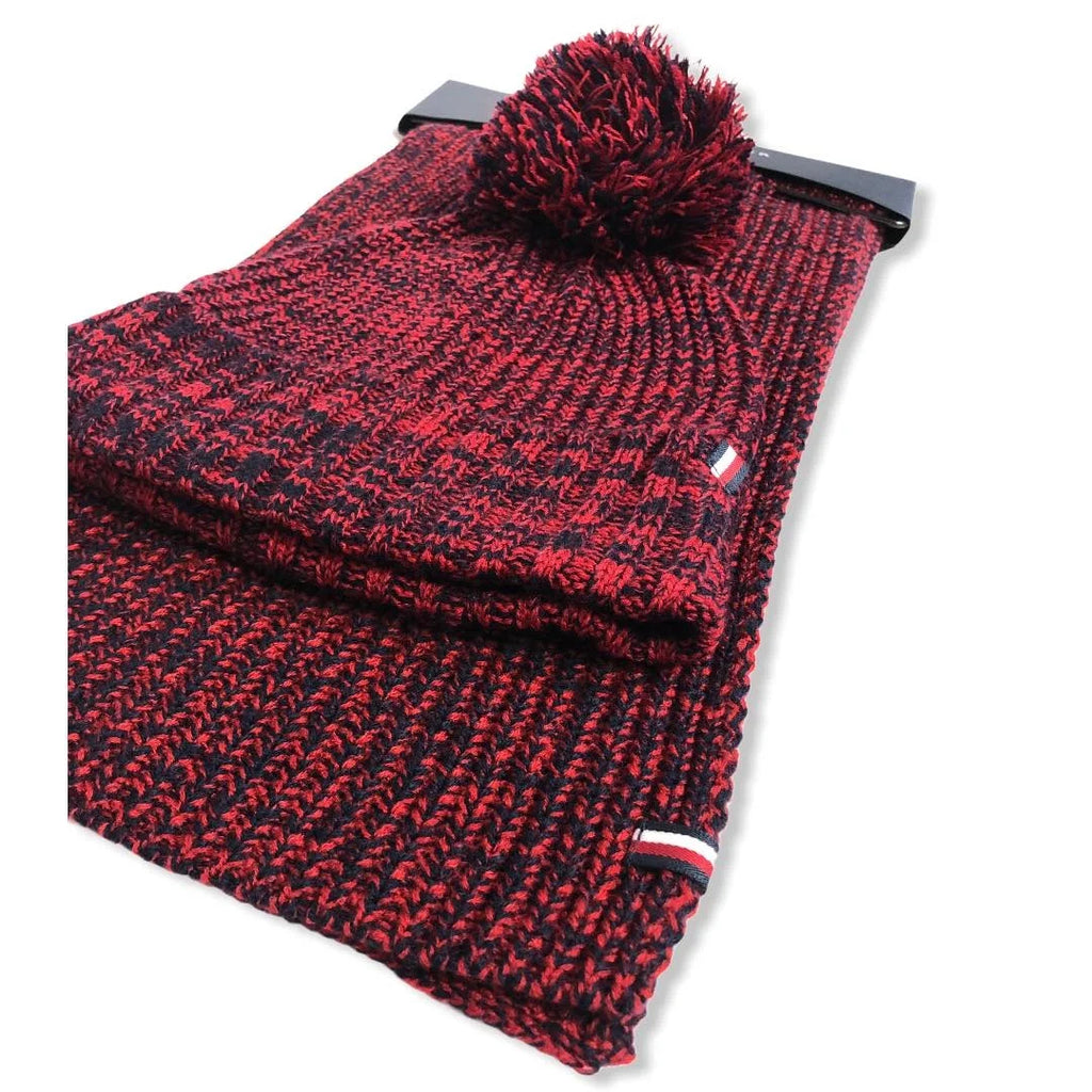 Navy Set and Scarf Red Hat Logo Hilfiger Tommy and
