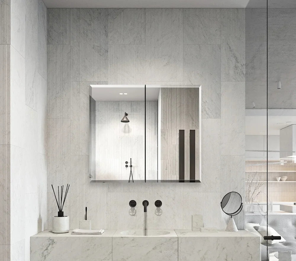 Elegant Door Cabinet Double Reflections Medicine Mirror