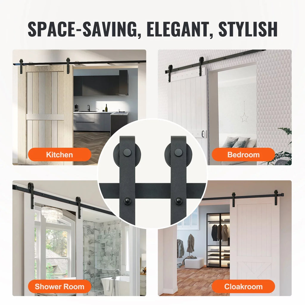 Barn Kit Sliding 8FT for BENTISM J Closet Door Hanger Track Hardware Single Door