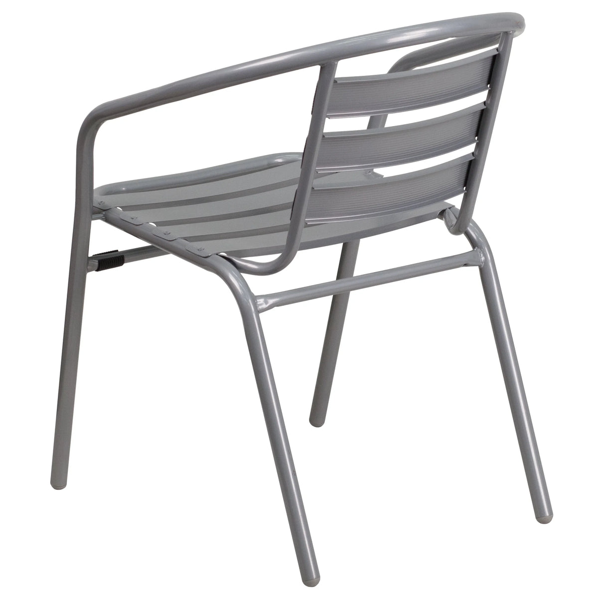with Pack Silver Aluminum Metal Flash 4 Chair Furniture Slats Restaurant Stack