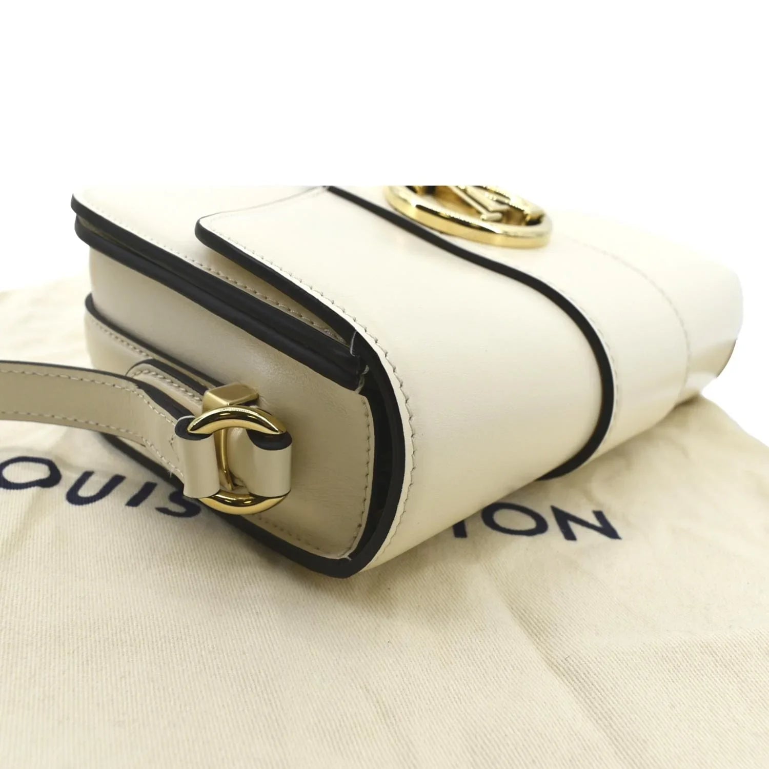 Pont Shoulder 9 Creme Calfskin Pre-owned Bag Leather