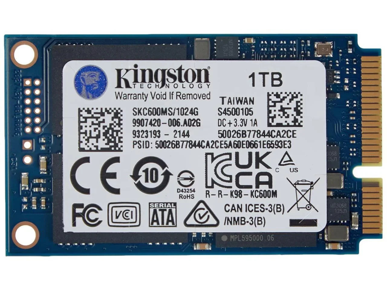 SSD 1024G SATA3 KC600 MSATA