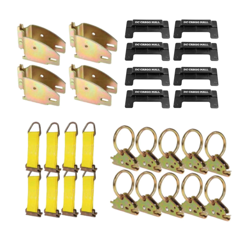 O Kit: Rope Wood NOT Caps, TieDown for Docks, """E-Track Warehouses, Rings, Trucks, Boats. 4 included.""" Bundle Sockets, E-track Trailers, Accessories Beam 8 Ideal End TieDown 8 TieOffs. 10