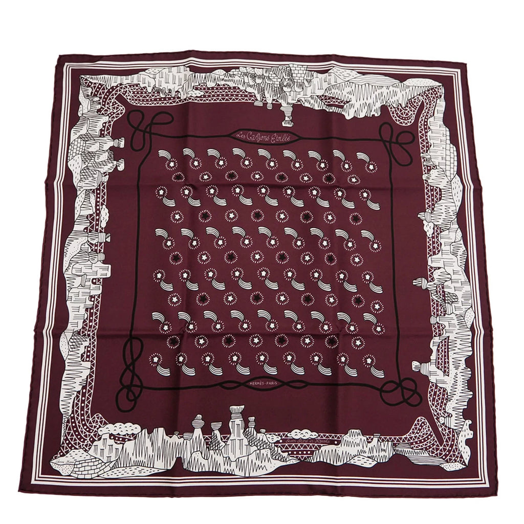 Nanatsu Stars the For Etoiles to (Like Carre Star HERMES From Not Petit New) Les Train Hermes Pre-Owned Limited Scarf Chief 55 Pocket Muffler Care Canyons Sale