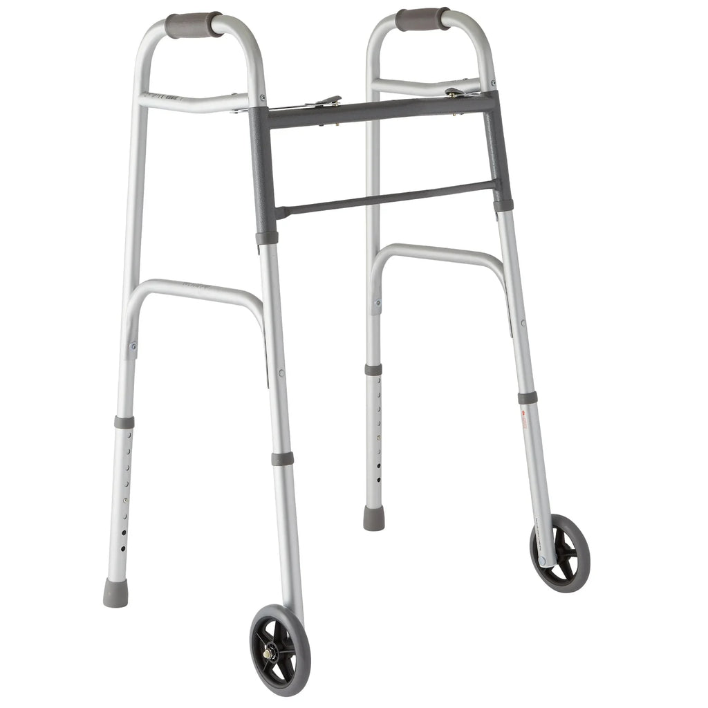 Frame Folding Aluminum 5” Walker lbs. 300 Supports Wheels, up with Medline to Lightweight
