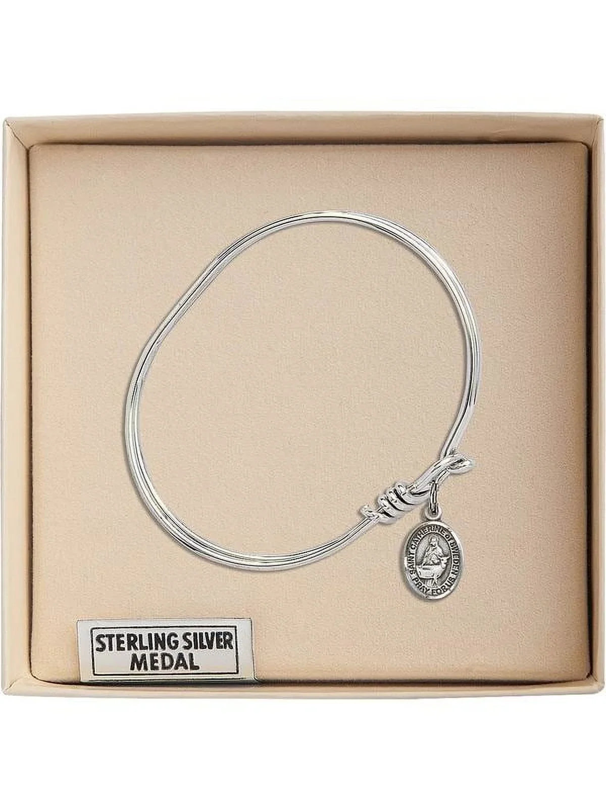 Bangle Sweden Bracelet 3/4 5 Sterling of St. Hook Catherine inch w/ in Eye Oval Silver