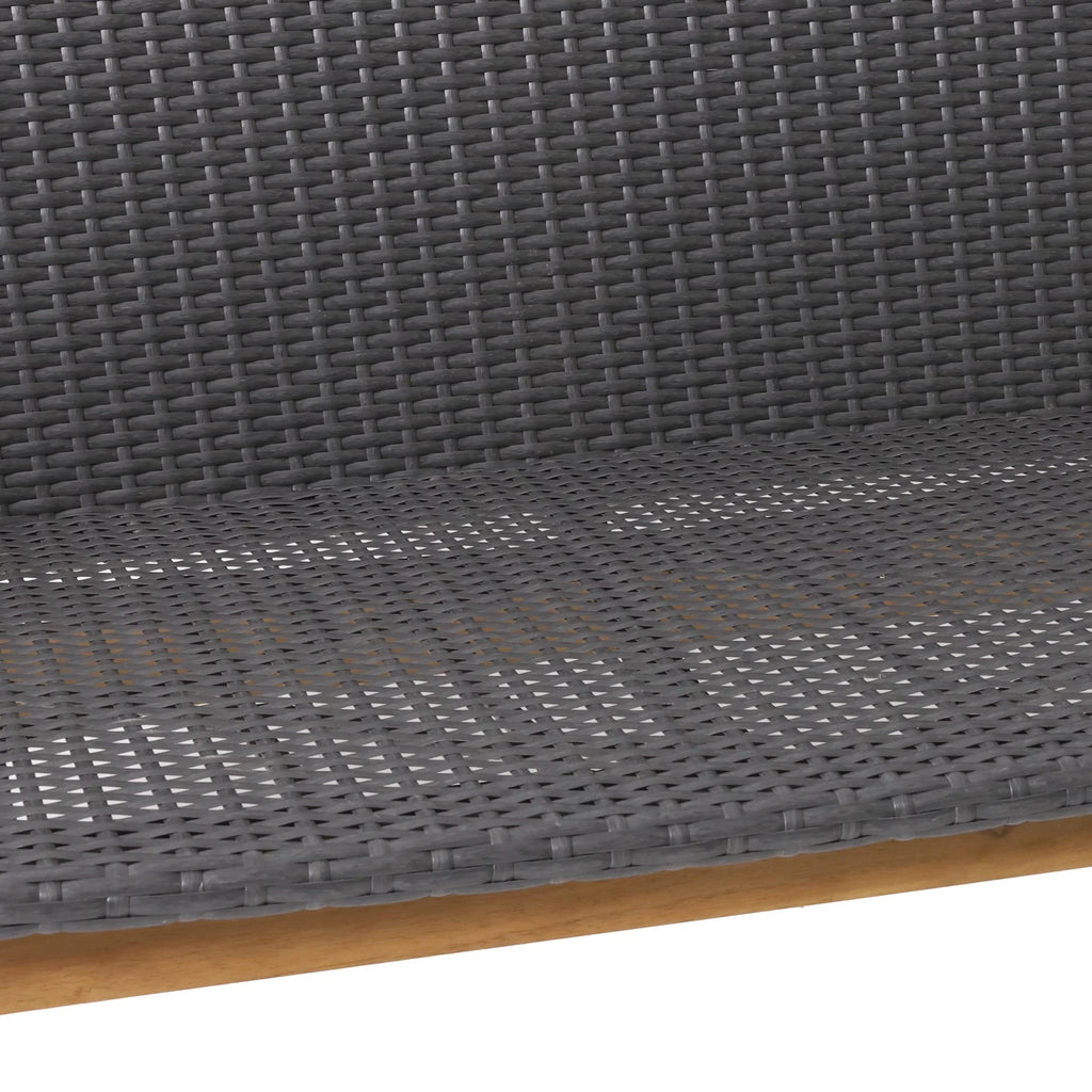 Gray Wicker exterior Acacia Teak and and 4 Wood , Chat Remuda Seater