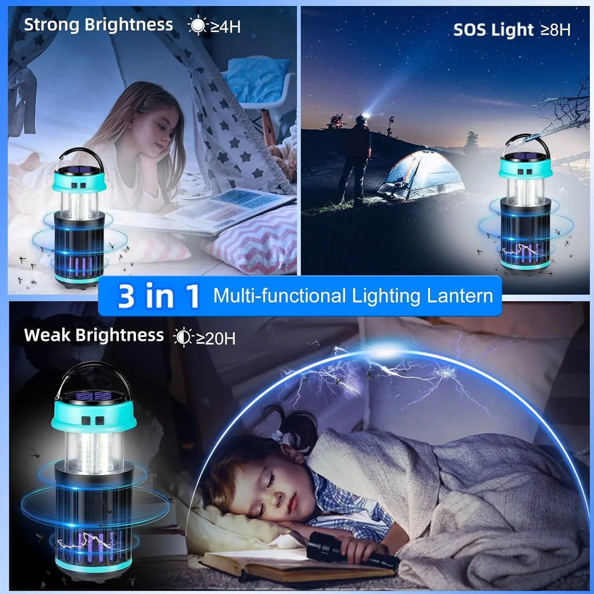 Zapper, Mosquito Zapper Solar for Zapper in Home, Trap Bug 3 for Home, Bug G·PEH 1 exterior Backyard, with Rechargeable Light Camping Zapper Fly Bug Waterproof, Indoor Emergency exterior