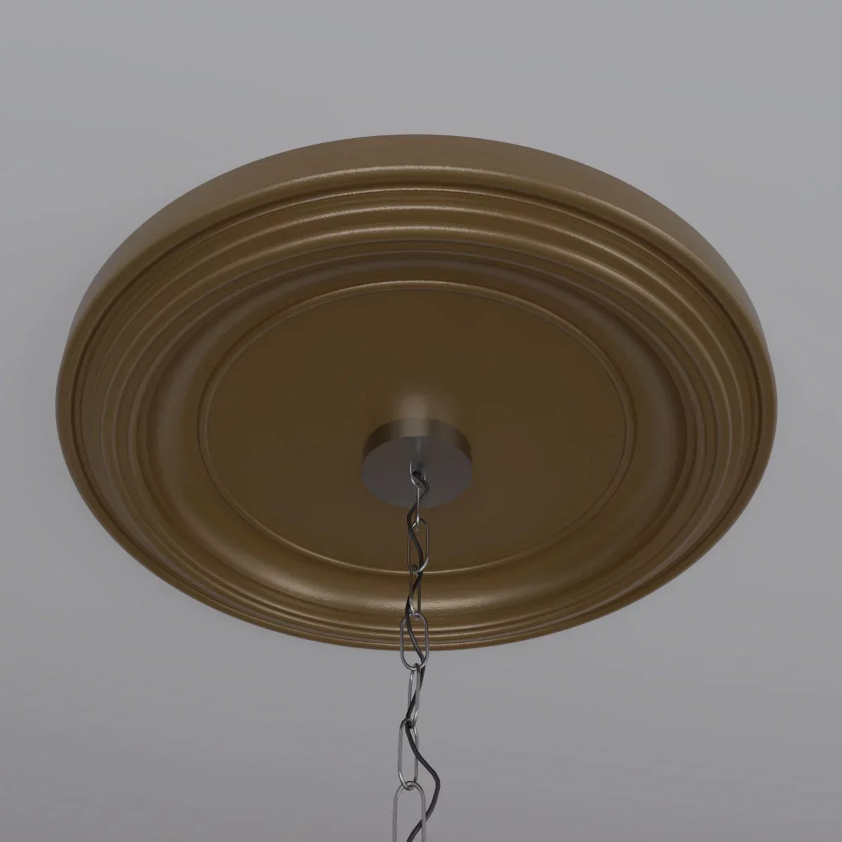 1/2"ID Ekena Millwork 3 Thermoformed 1 Canopies 22"OD x x to Gold Metallic (Fits Traditional Rush Ceiling 1/2"P Medallion PVC 13 1/2"), up