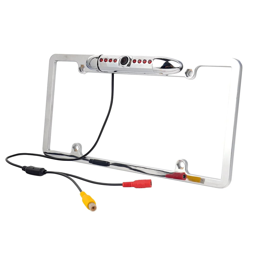 REAR VIEW NIGHT METAL FOR PIONEER AVIC-F50BT CAMERA - CHROME FRAME COLOR VISION