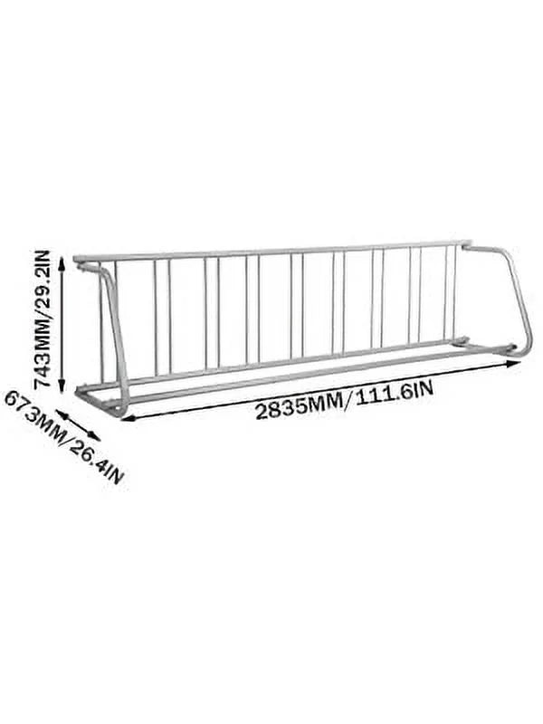 Single-Side All-Steel Rack, BENTISM Stand Bike Streets Length Floor Storage Rack, 111" Bike Yards Garages 9 Holders Grid for