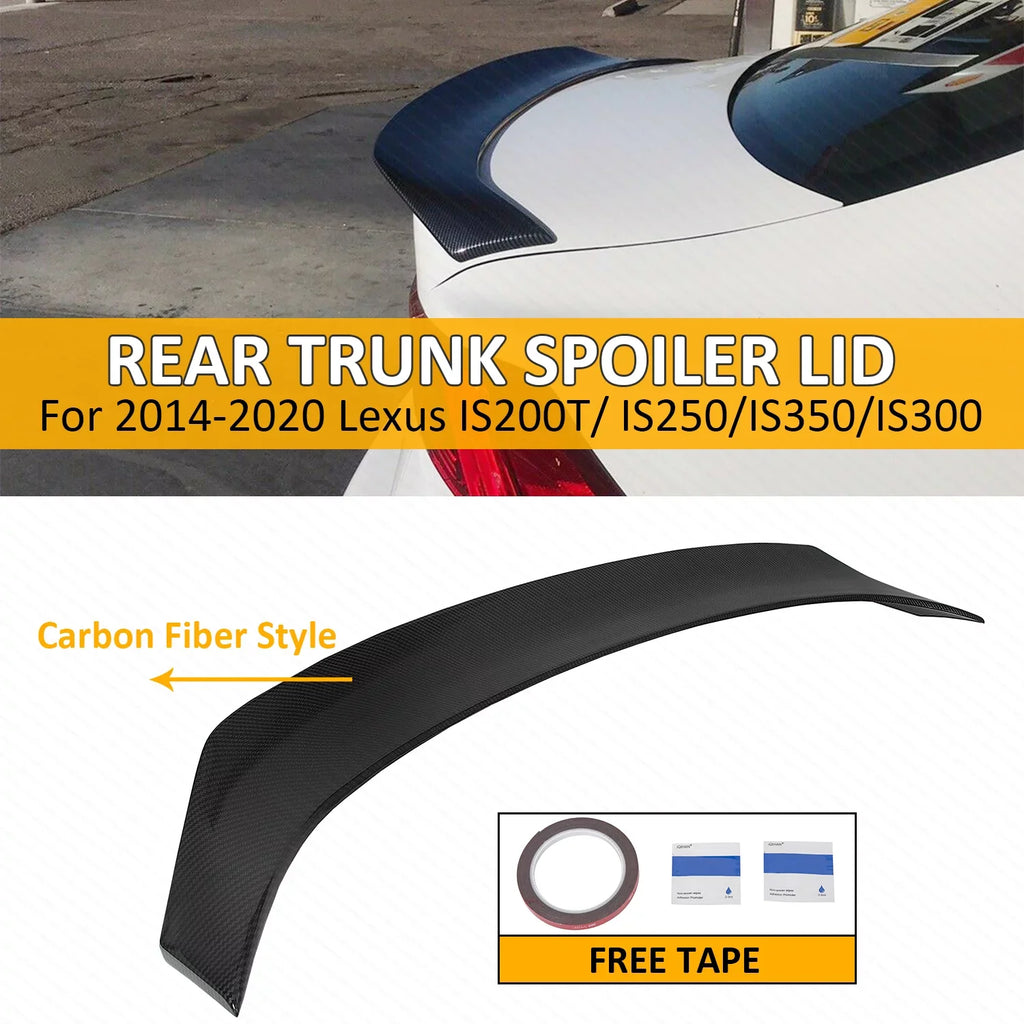 with Fiber Trunk Wing | IS300 Plastic IS350 Rear 14-20 IS250 Lid Durable IS200T Spoiler Lexus Kojem design Carbon Compatible
